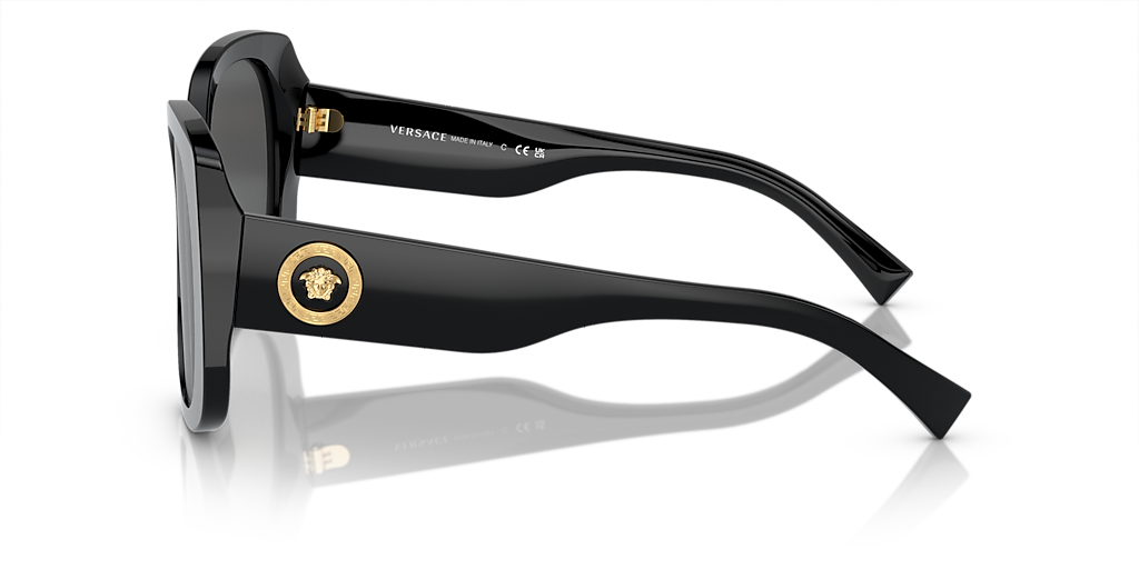 VERSACE VE4387 Black - Women Luxury Sunglasses, Dark Grey Lens