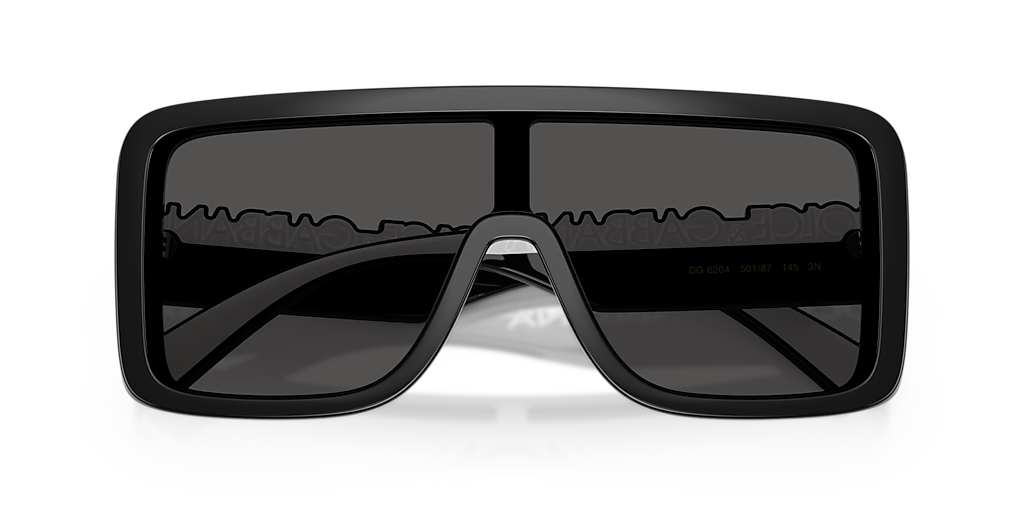 DOLCE&GABBANA DG6204 Black - Unisex Luxury Sunglasses, Dark Grey Lens