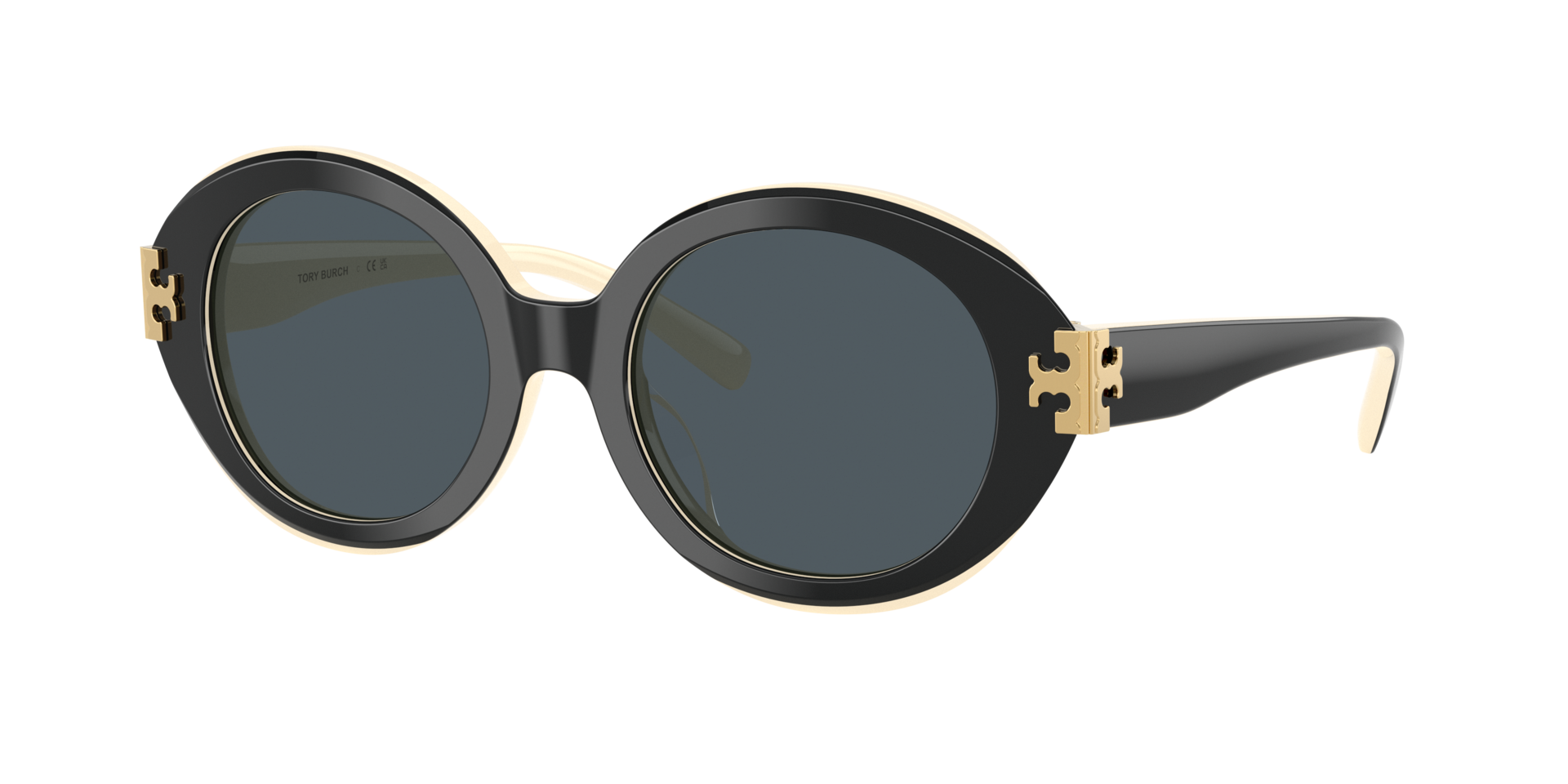Tory Burch Woman Sunglass TY7210U -  Frame color: Black/Ivory, Lens color: Grey