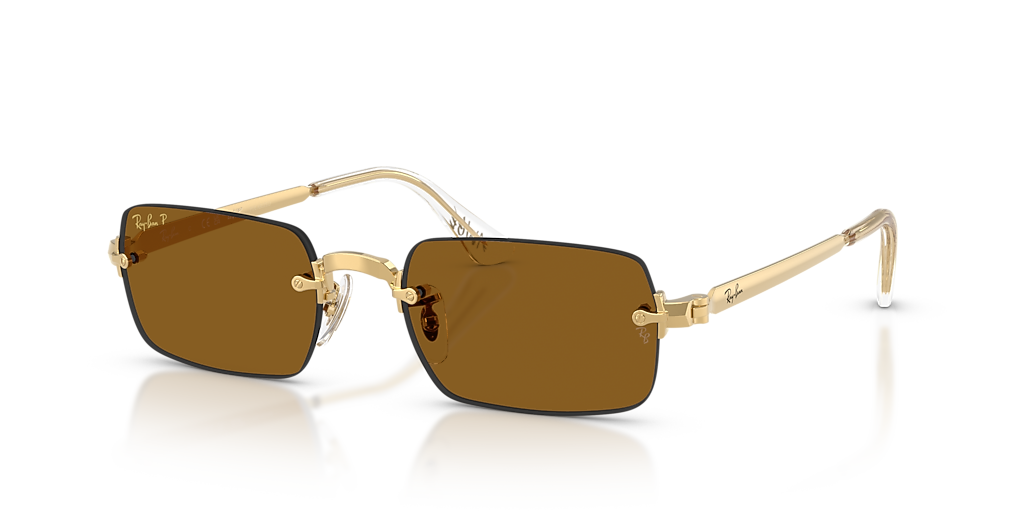 美品 Ray-Ban ゴールド チタン サングラス RB8019 ケース付き Ray-Ban RB3928 By A$AP Rocky L (54 - 20) with Brown lenses and