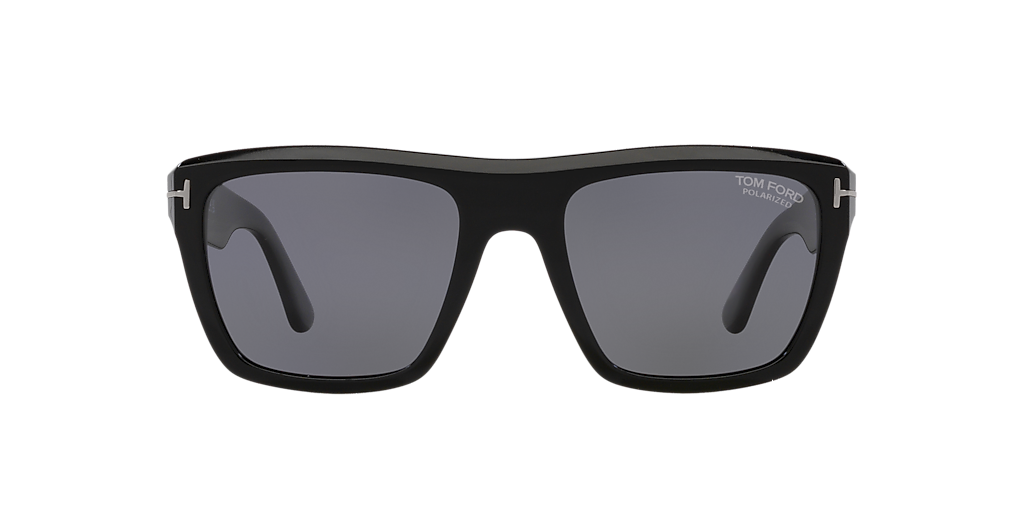 TOM FORD Alberto Black Shiny - Men Luxury Sunglasses, Grey Polar Lens