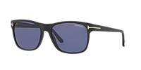 TOM FORD FT0698 Black Matte - Man Luxury Sunglasses, Blue Lens