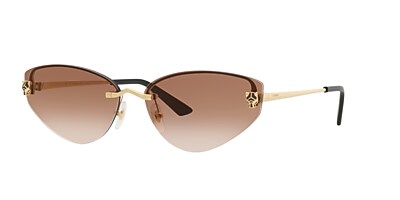 Cartier CT0431S 65 Brown & Gold Sunglasses | Sunglass Hut United 