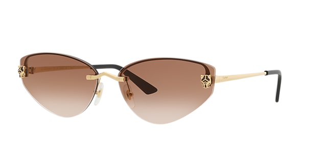 Cartier CT0431S 65 Brown & Gold Sunglasses | Sunglass Hut United 
