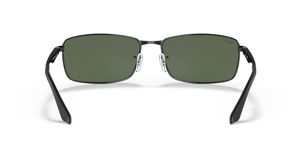 RAY-BAN RB3498 Black - Man Sunglasses, Green Lens