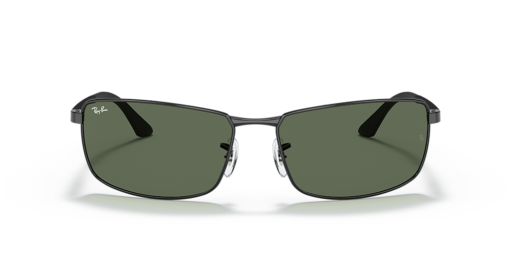 RAY-BAN RB3498 Black - Man Sunglasses, Green Lens