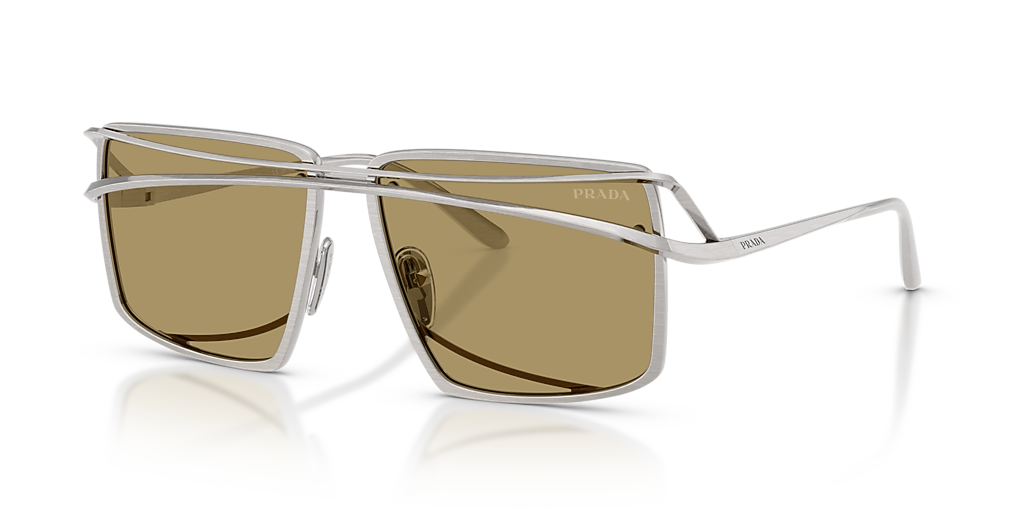 Prada PR C55S XL (58 - 15) with Green lenses and Silver frame