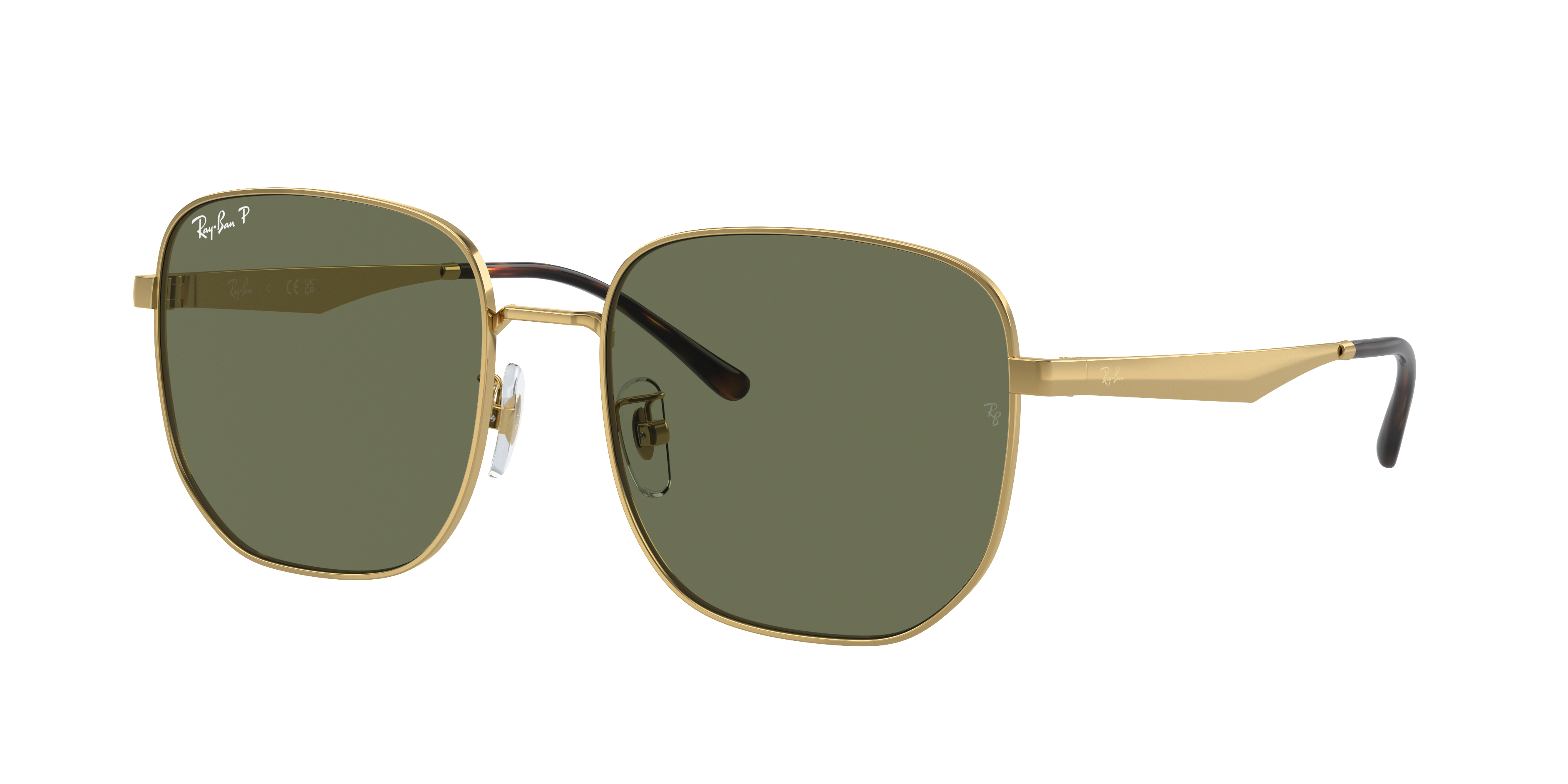 Ray-Ban RB3713D XL (57 - 18) with Green lenses and Gold frame