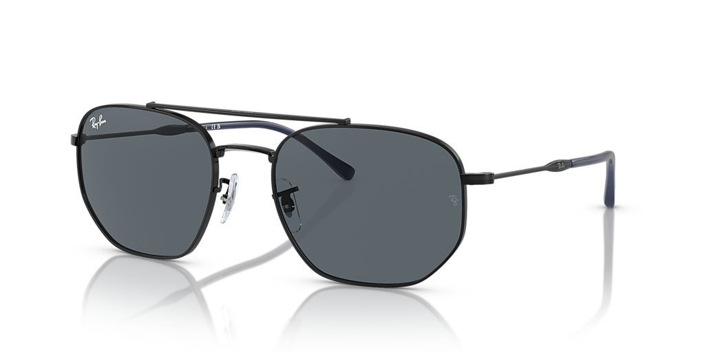 Ray-Ban RB3707 L (54 - 20) with Blue lenses and Black frame
