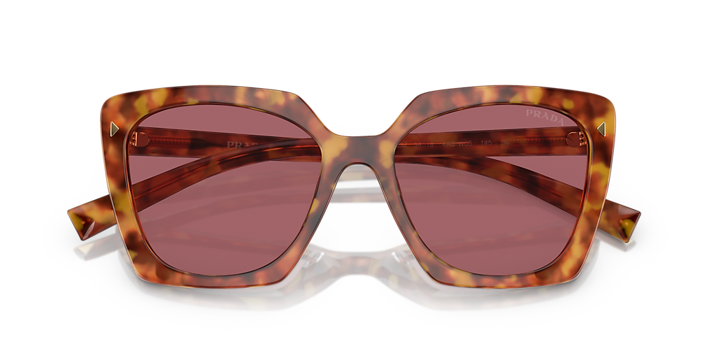 PRADA スクエアフレムサンクラス PR23ZS 1AB5W1 Prada PR 23ZS S (54 - 18) with Violet lenses and Tortoise