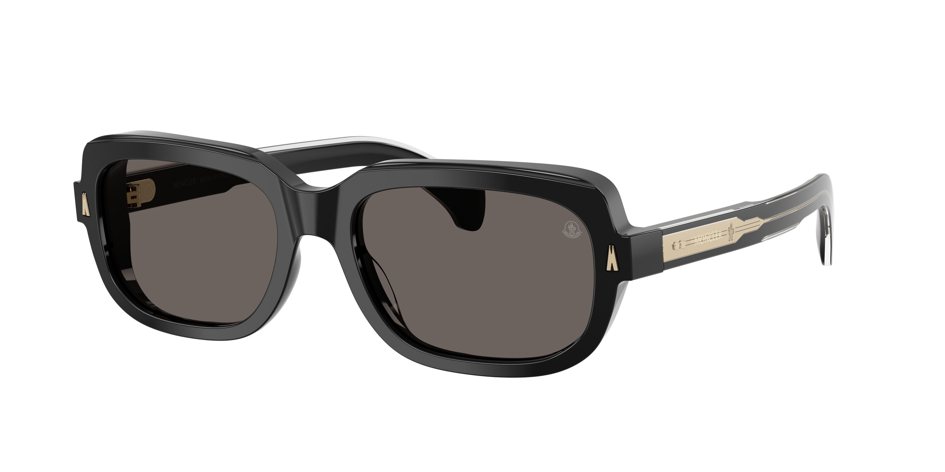 サングラス Moncler Sunglasses ML0082 02X Black Half-Mirror Frame Moncler ME8002 Slicka M (55 - 18) with Grey lenses and Black