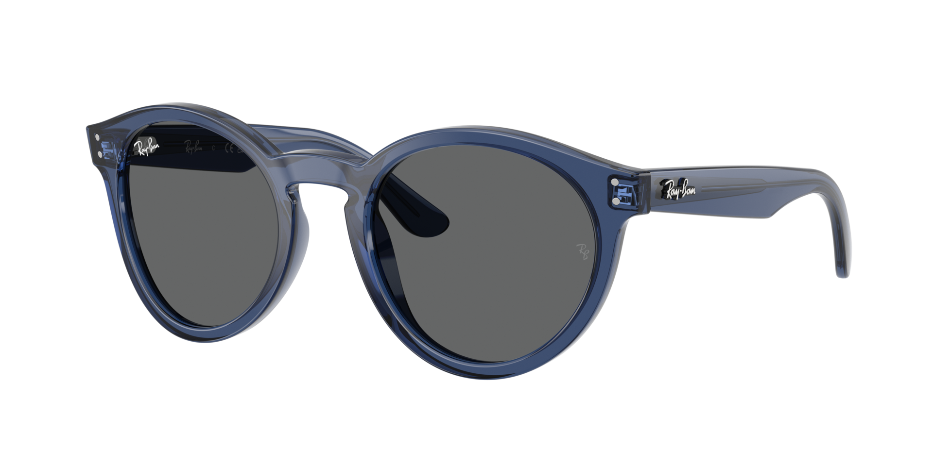 Ray-Ban Unisex Sunglass RBR0505S 2180 Reverse -  Frame color: Transparent Navy Blue, Lens color: Dark Grey