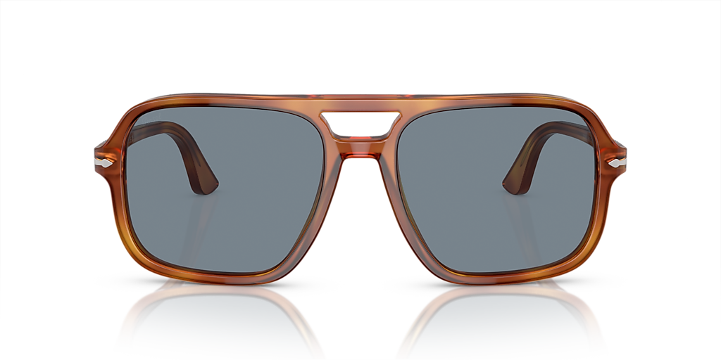 PERSOL PO3328S Terra Di Siena - Men Luxury Sunglasses, Light Blue Lens