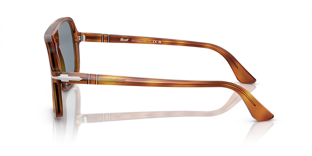 PERSOL PO3328S Terra Di Siena - Men Luxury Sunglasses, Light Blue Lens