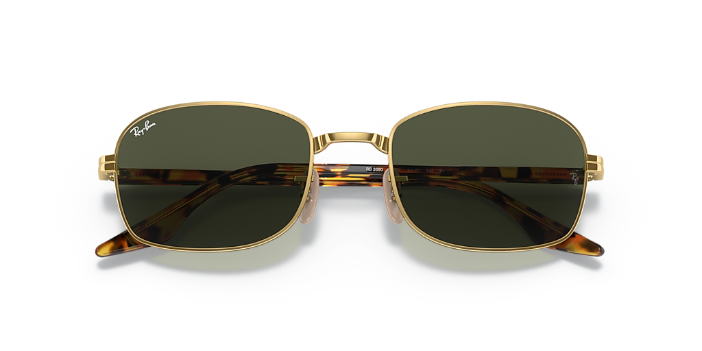 RAY-BAN RB3690 Arista Gold - Unisex Sunglasses, Green Lens