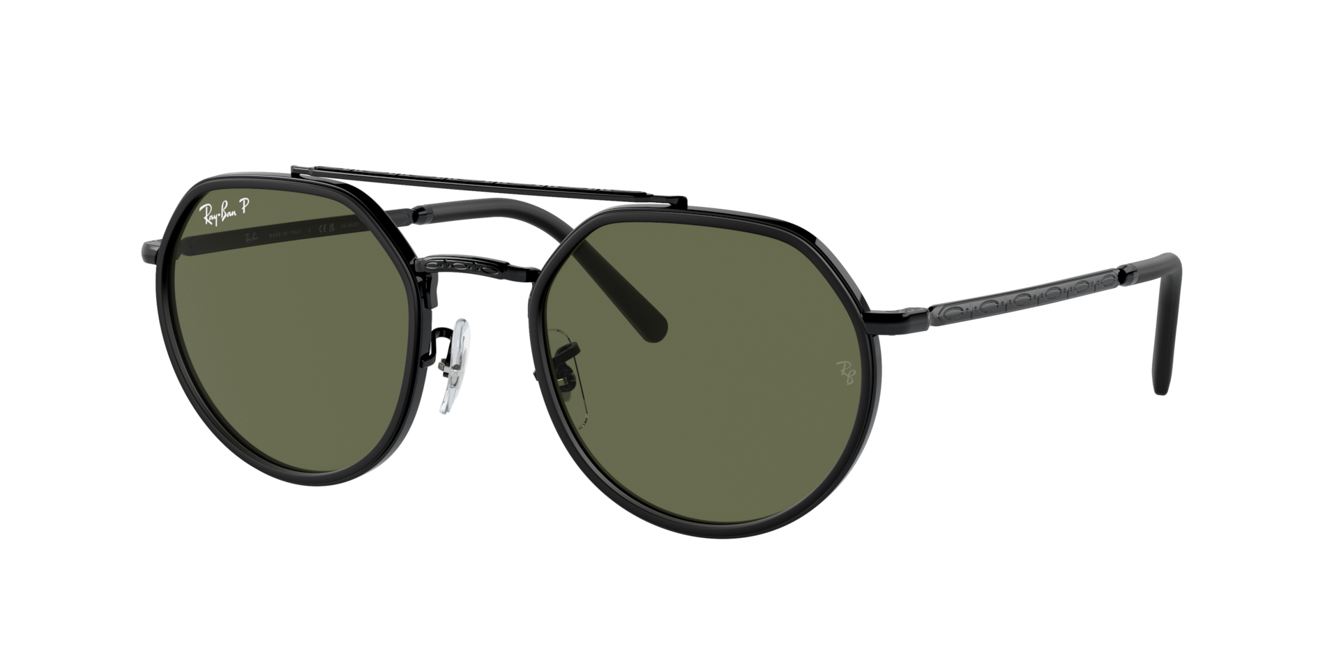 Ray-Ban Unisex Sunglass RB3765 - Frame color: Black, Lens color: Green