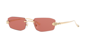 サングラス Cartier Cartier - CT0501S - 002 gold gold red Cartier CT0501S 002 Sunglasses Shiny Gold - eye-oo.com