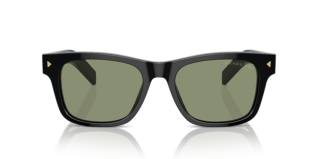【送料,関税込】PRADAメタルプラークサングラス PR A17S Prada PR A17S M (51 - 19) with Green lenses and Black frame