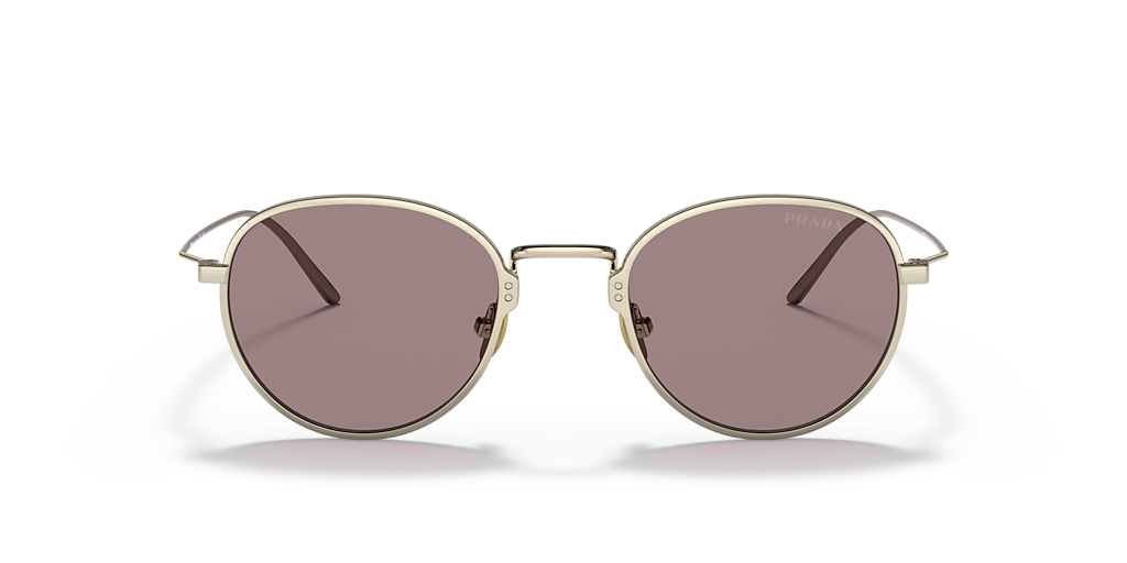PRADA PR 53WS Gold - Men Luxury Sunglasses, Light Purple Brown Lens