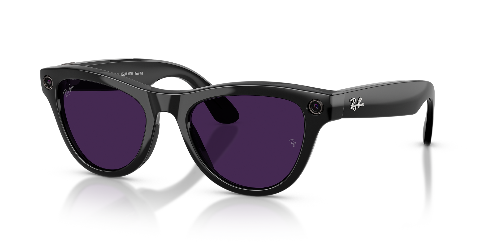 RW4014 Ray-Ban Meta Skyler Black - Unisex Sunglasses, Clear/Amethyst Lens