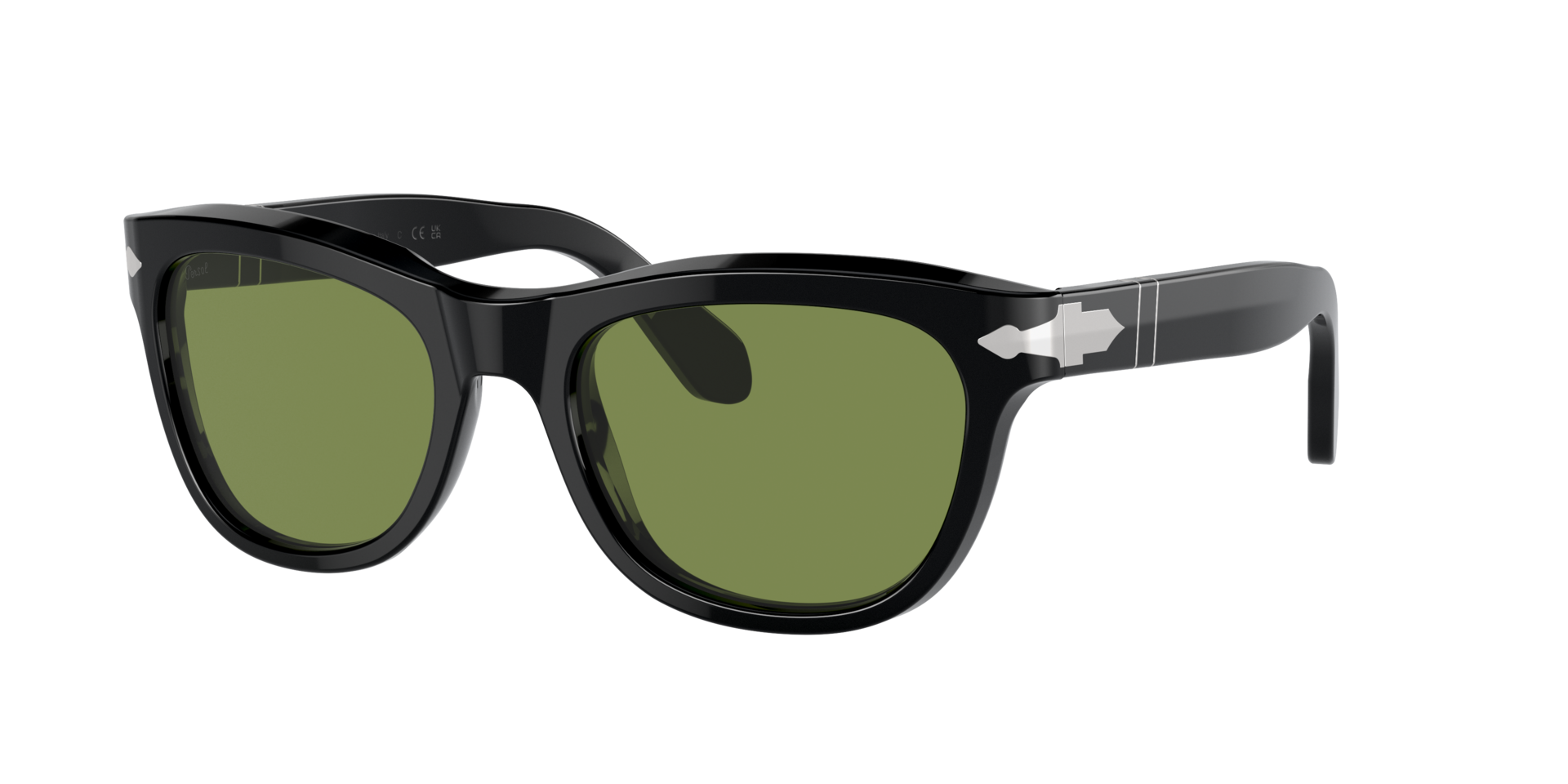 Persol Unisex Sunglass PO0086S -  Frame color: Black, Lens color: Green