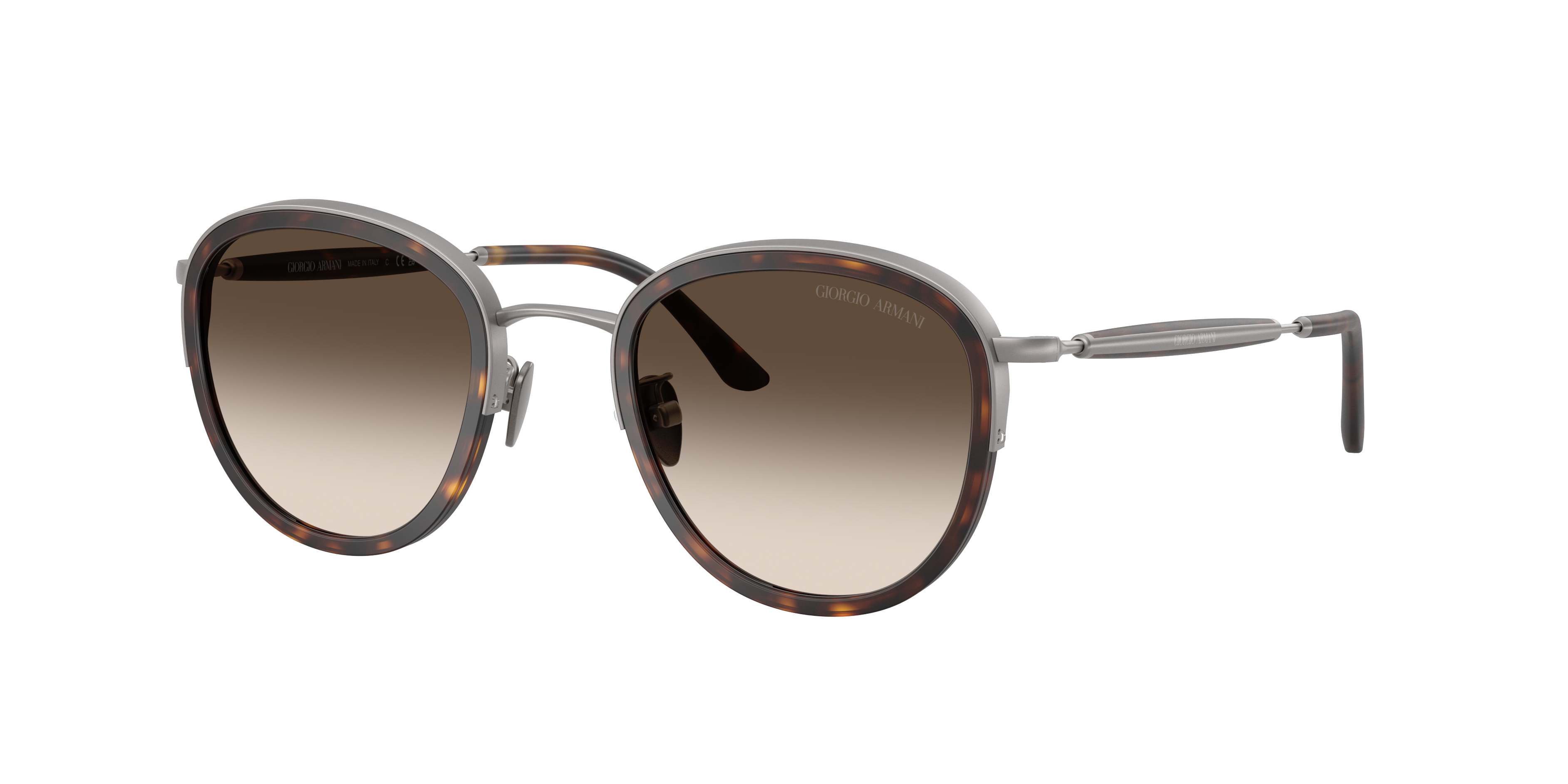 Giorgio Armani Herren Light Brown Gradient Grey Mann Sunglass Ar6176 - Rahmenfarbe: Matt Gunmetal, Linsenfarbe: