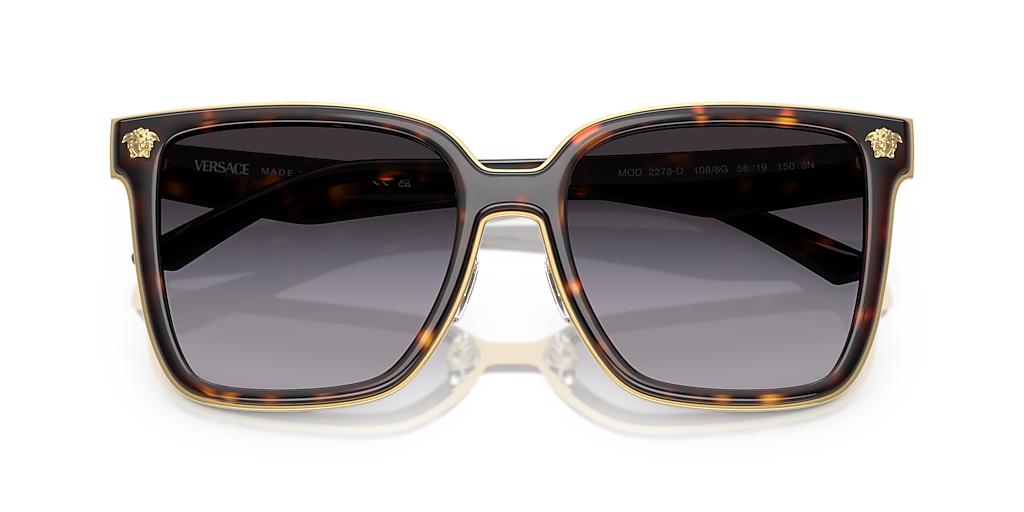 【関税&送料込み】Versace Set Of 2 Black Stretch Cotton 'M Versace VE2278D XXL (58 - 19) with Grey lenses and Tortoise