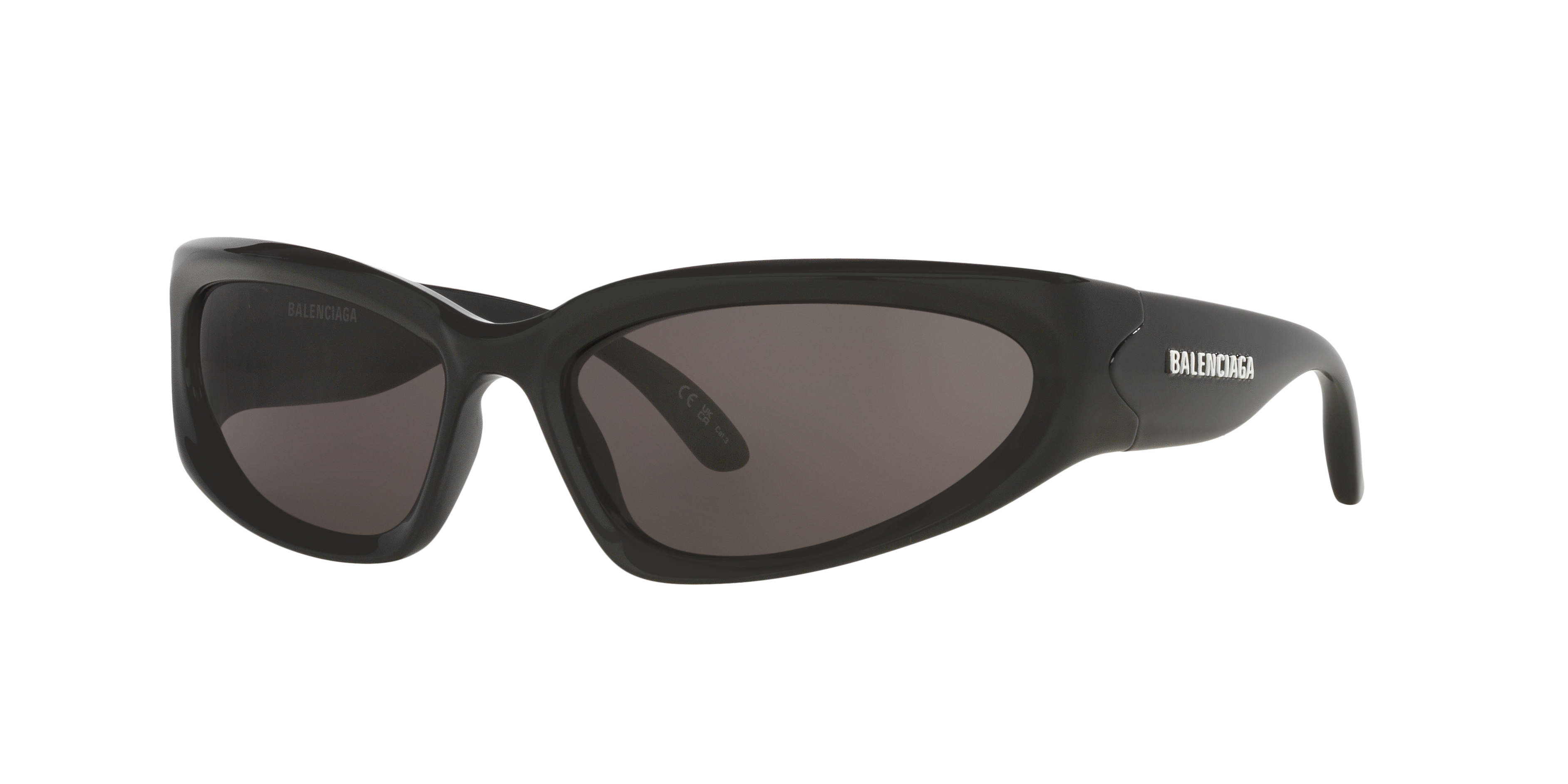 サングラス BALENCIAGA Balenciaga - BB0365S-001 - BLACK-BLACK-GREY BALENCIAGA BB0365S 001 Sunglasses Black Frame Grey Lenses