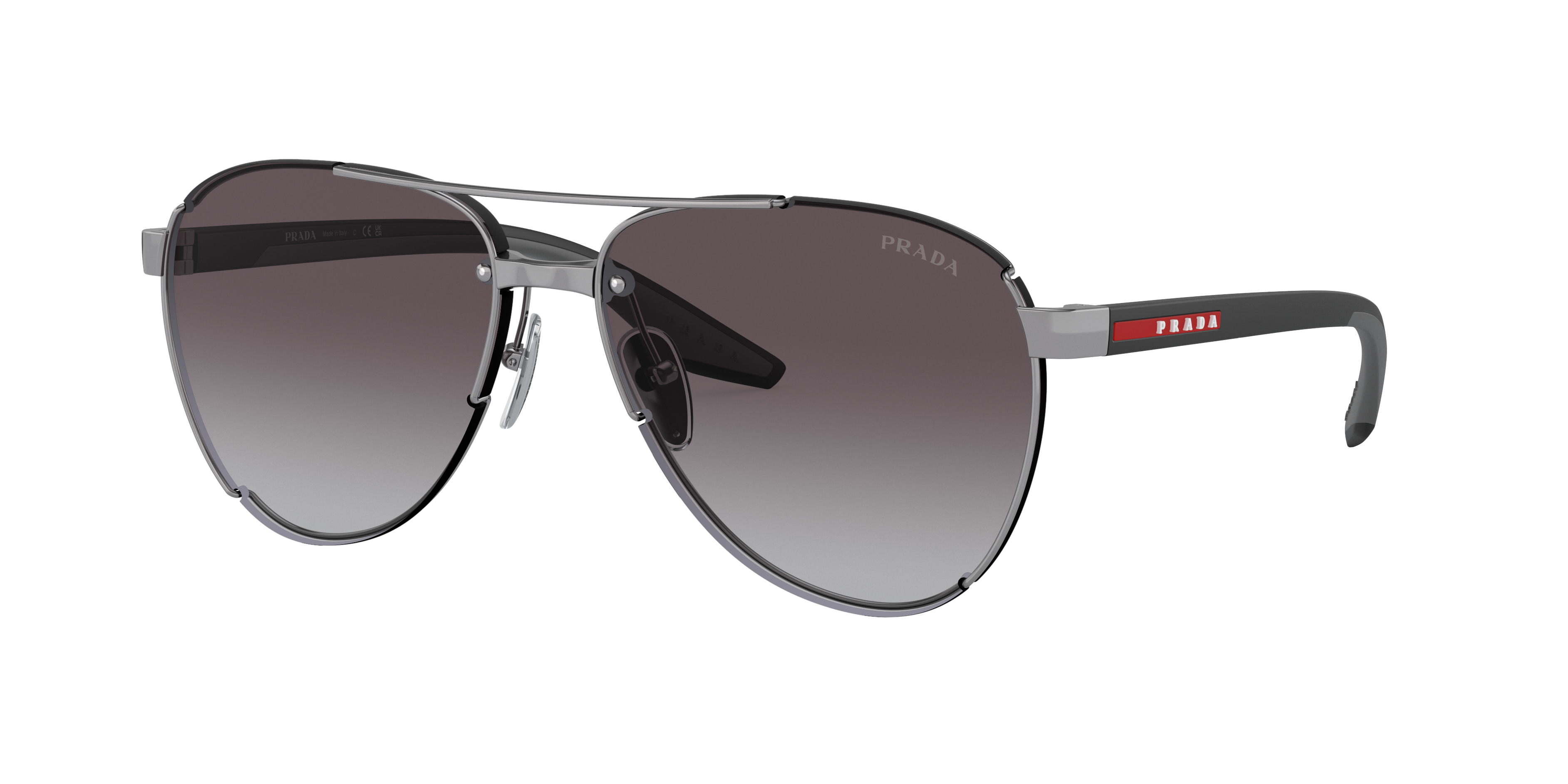 PRADA LINEA ROSSA PS 51YS Gunmetal - Men Sunglasses, Grey Gradient Lens