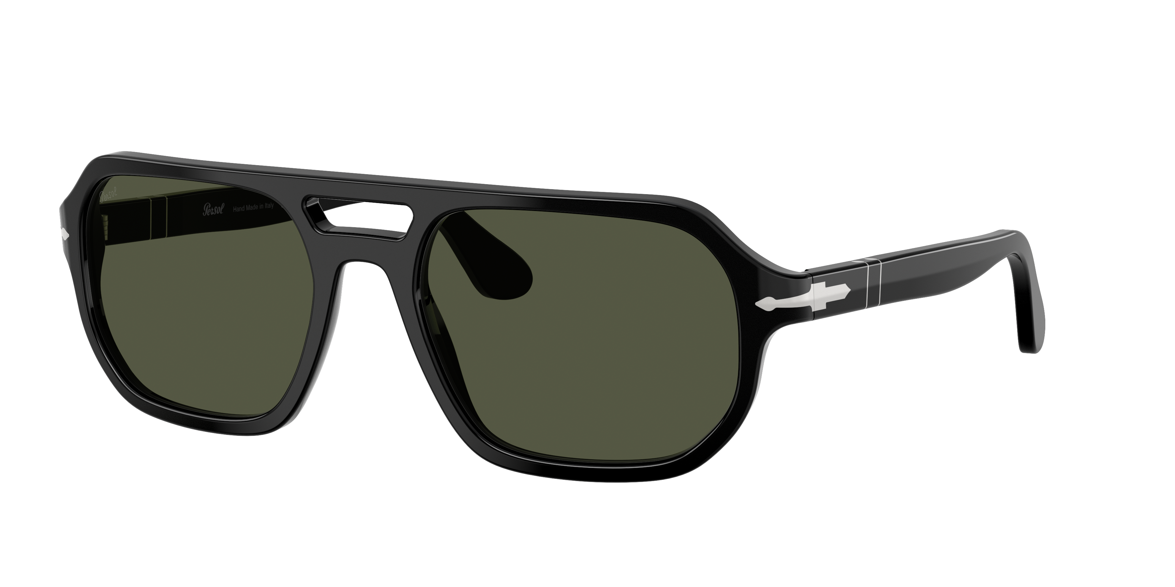 Persol Unisex Sunglass PO3393S - Guido -  Frame color: Black, Lens color: Green