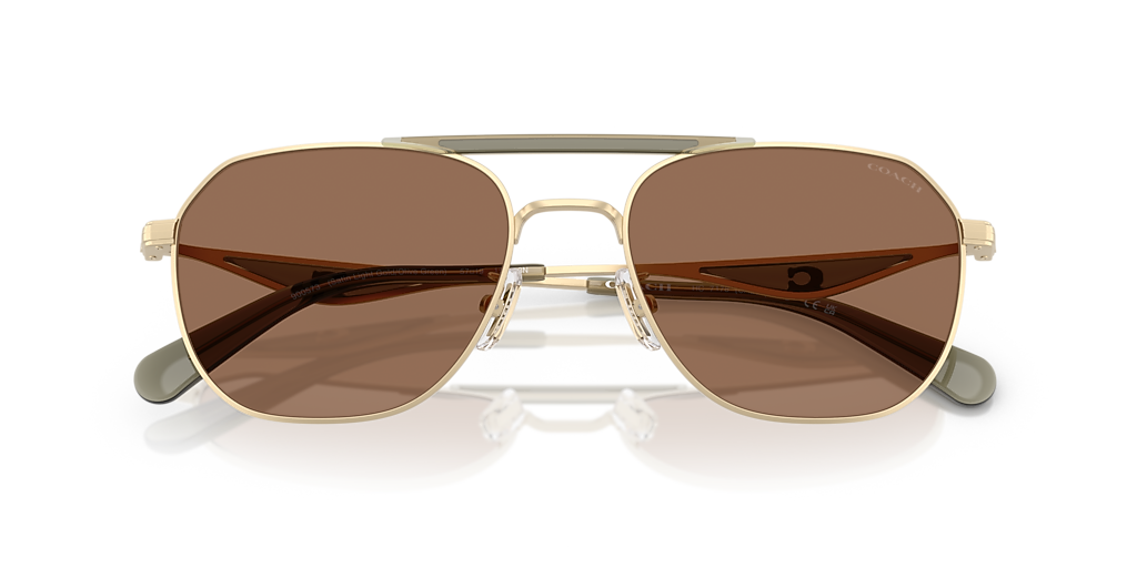 Coach CAE80 XXL (57 - 19) with Brown lenses and Gold frame