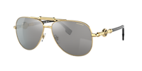 VERSACE オルオハフロラルモチフトトハック 【関税込】 Versace VE2236 XL (59 - 14) with Grey lenses and Gold frame