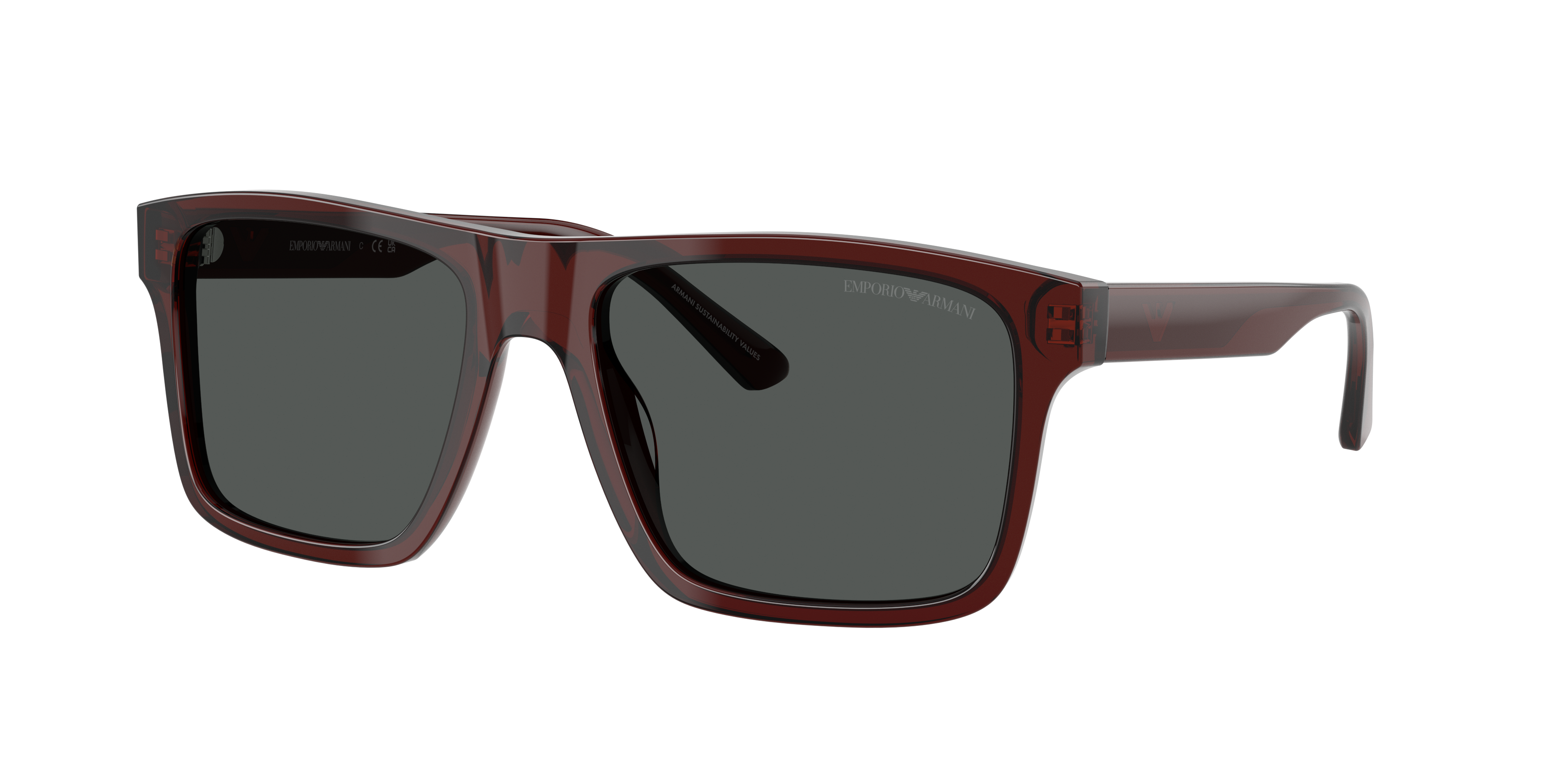 Emporio Armani Man Sunglass EA4232 -  Frame color: Transparent Brown, Lens color: Smoke