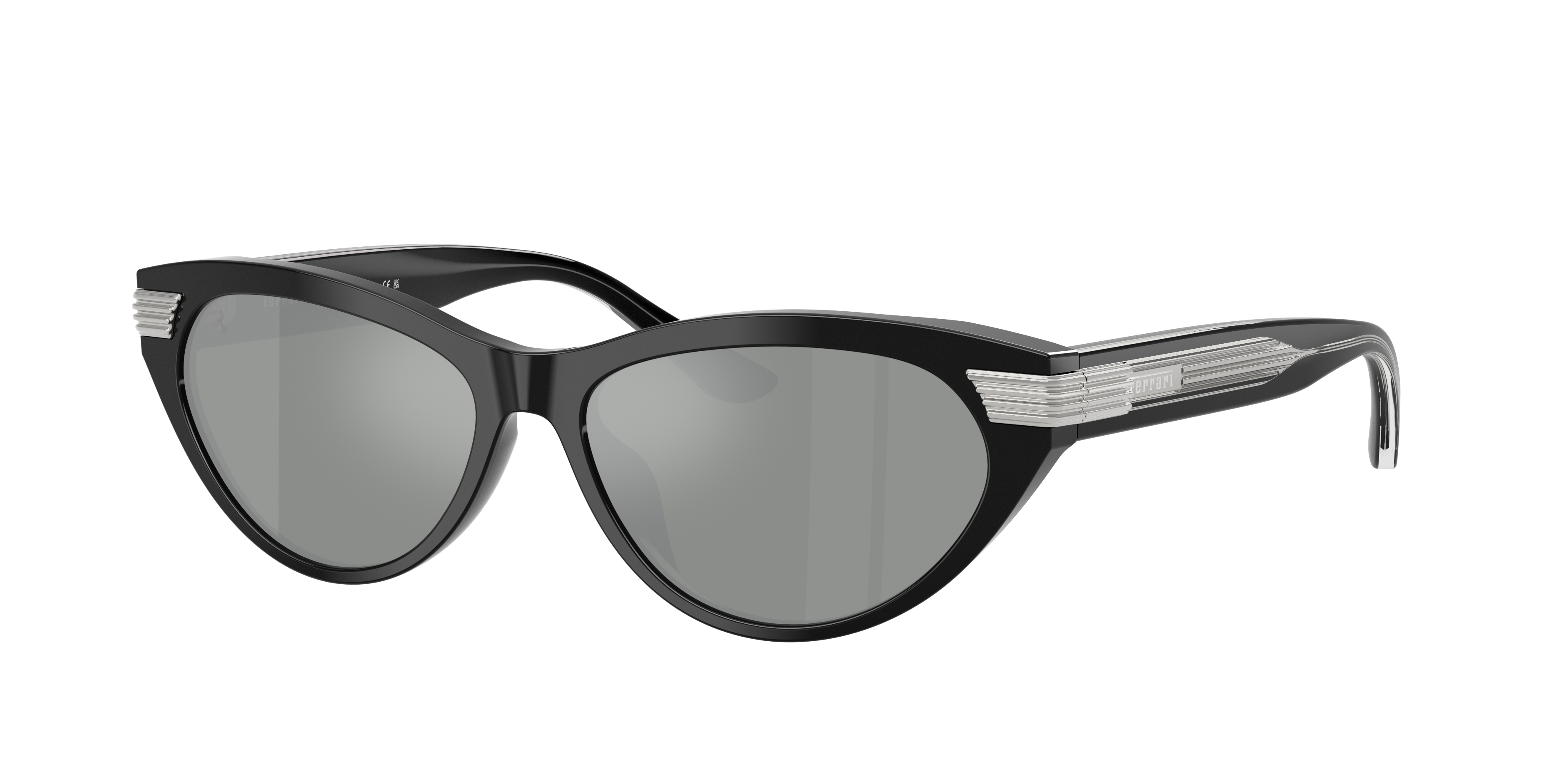 Ferrari Woman Sunglass FH2020U -  Frame color: Shiny Black, Lens color: Light Grey