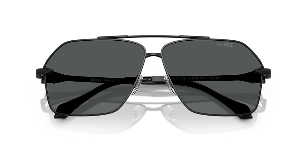 チェルシー Versace VE2284 XXL (63 - 10) with Grey lenses and Black frame