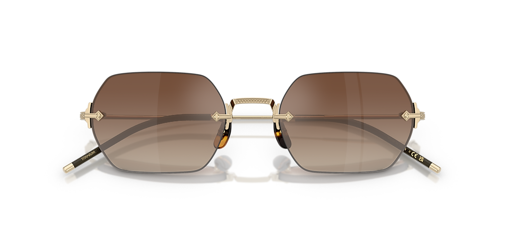 OLIVER PEOPLES OV1353ST TK-13 Gold - Unisex Luxury Sunglasses, Dark Brown Gradient Mirror Lens