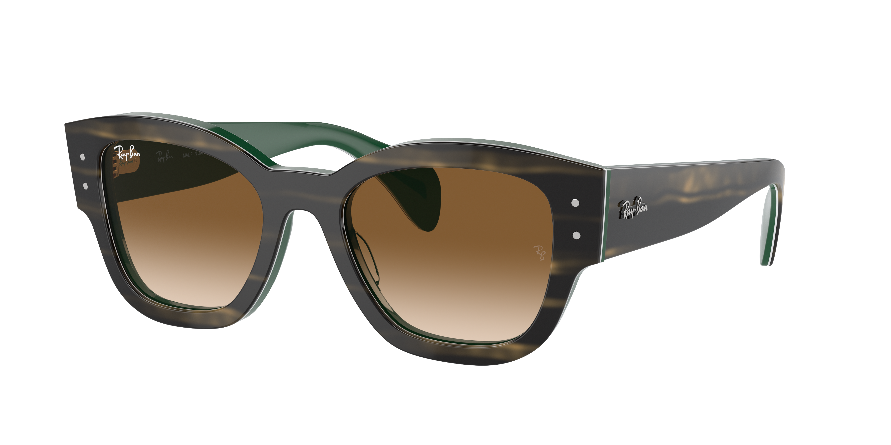 Ray-Ban Unisex Sunglass Jorge -  Frame color: Striped Green On Green, Lens color: Clear & Brown