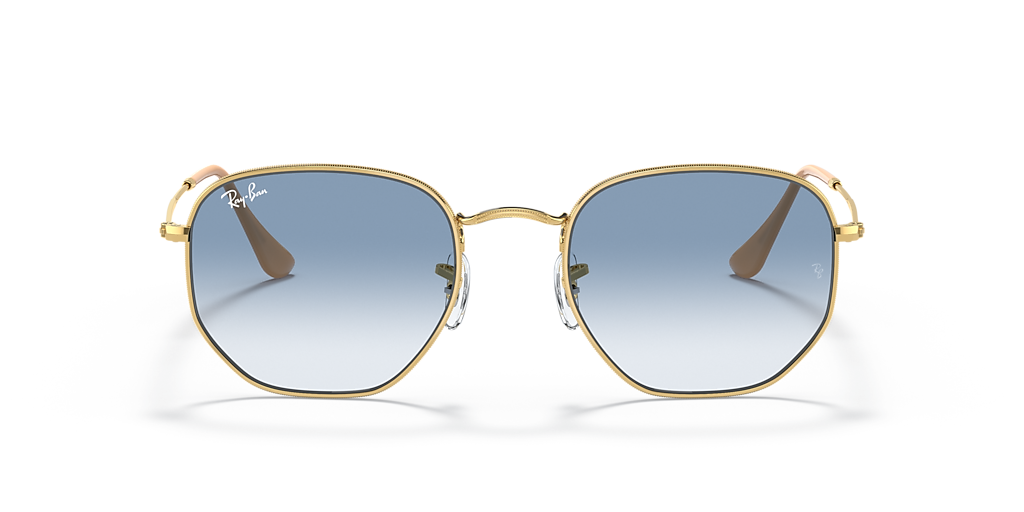 Ray-Ban Hexagonal M (51 - 21) with Blue lenses and Gold frame Ray-Ban Hexagonal M (51 - 21) with Blue lenses and Gold frame