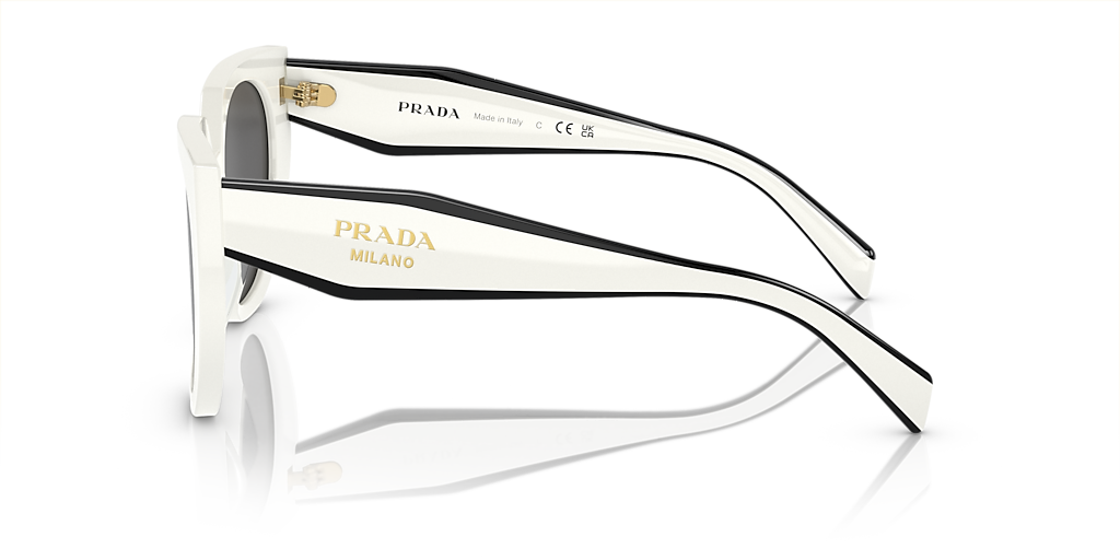 Prada PR 14WS M (52 - 20) with Grey lenses and White frame
