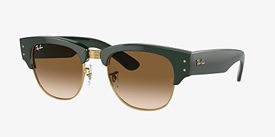 Ray-Ban RB0316S Mega Clubmaster 50 Light Brown & Green On Gold 