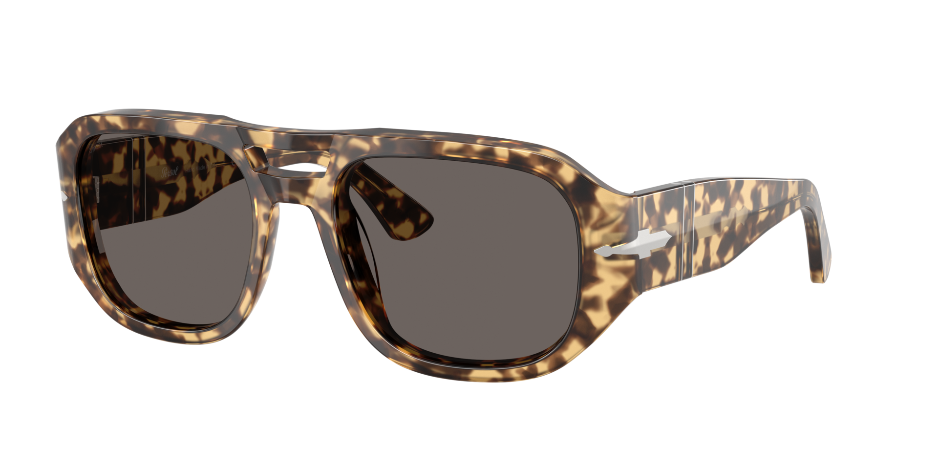 Persol Unisex Sunglass PO3373S - Vincent -  Frame color: Brown/Beige Tortoise, Lens color: Dark Grey