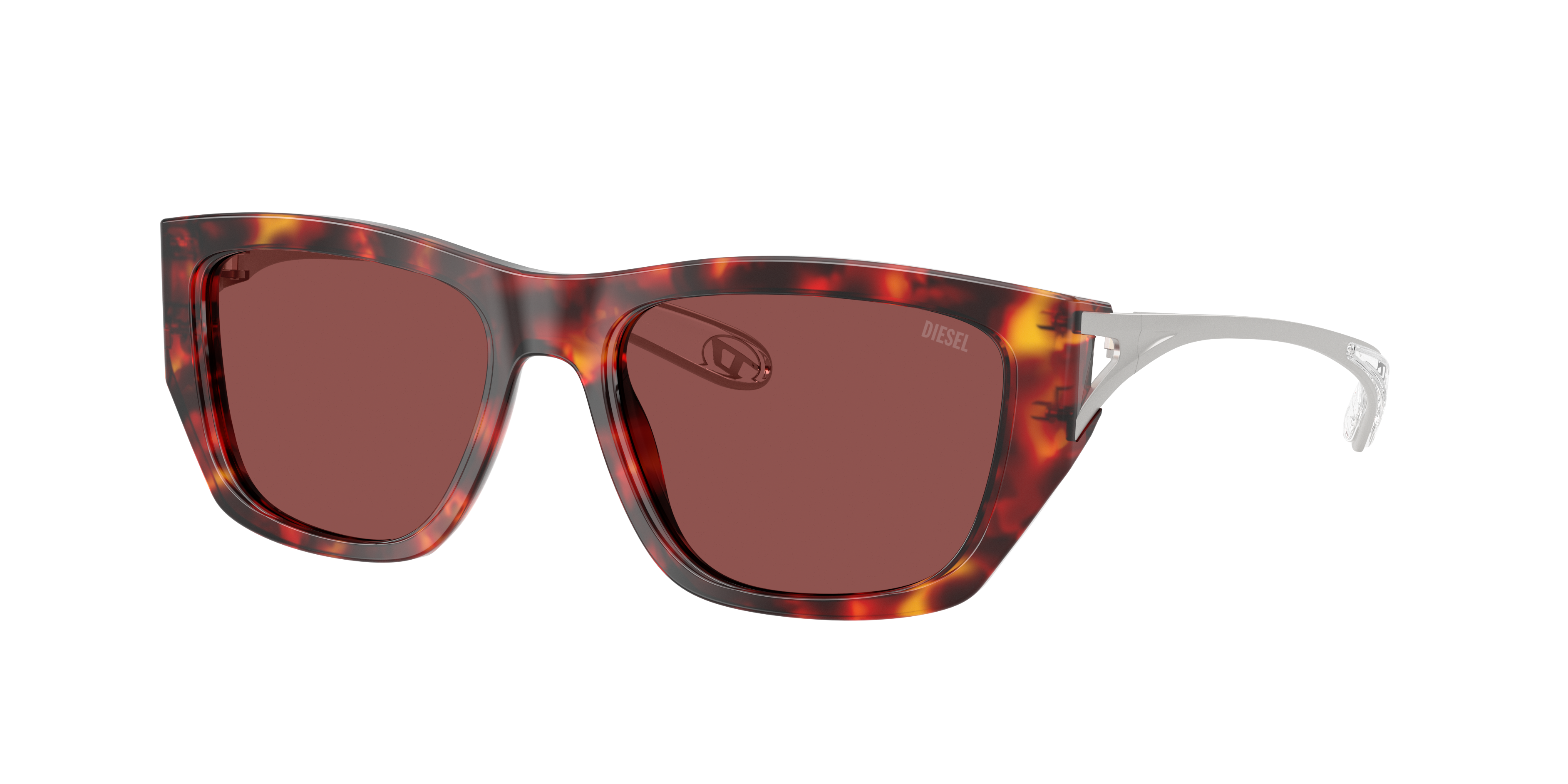 Diesel Unisex Sunglass DL2006 -  Frame color: Havana Red, Lens color: Dark Violet