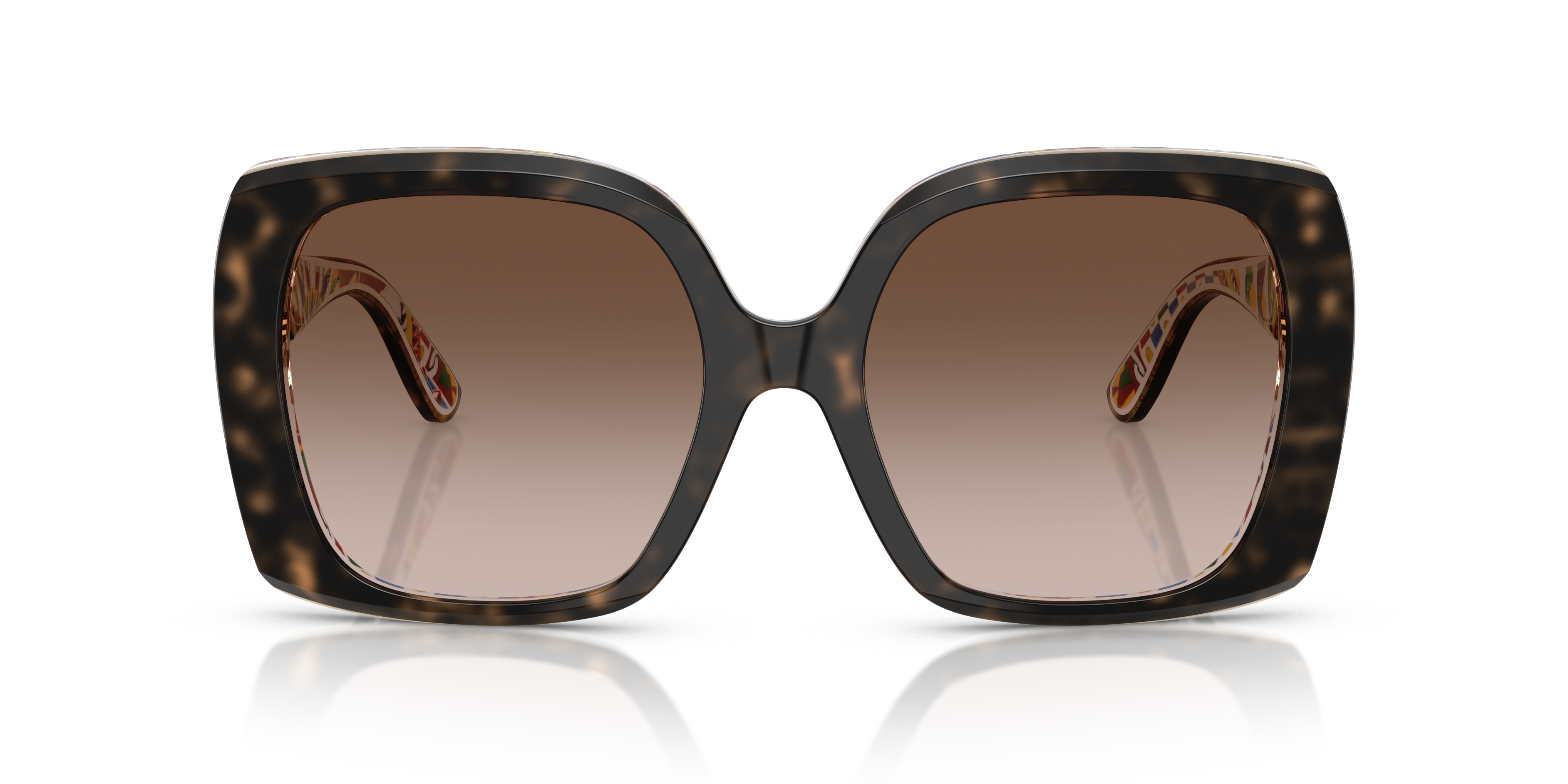 Dolce & Gabbana Tortoiseshell Square-frame Sunglasses In Brown Gradient