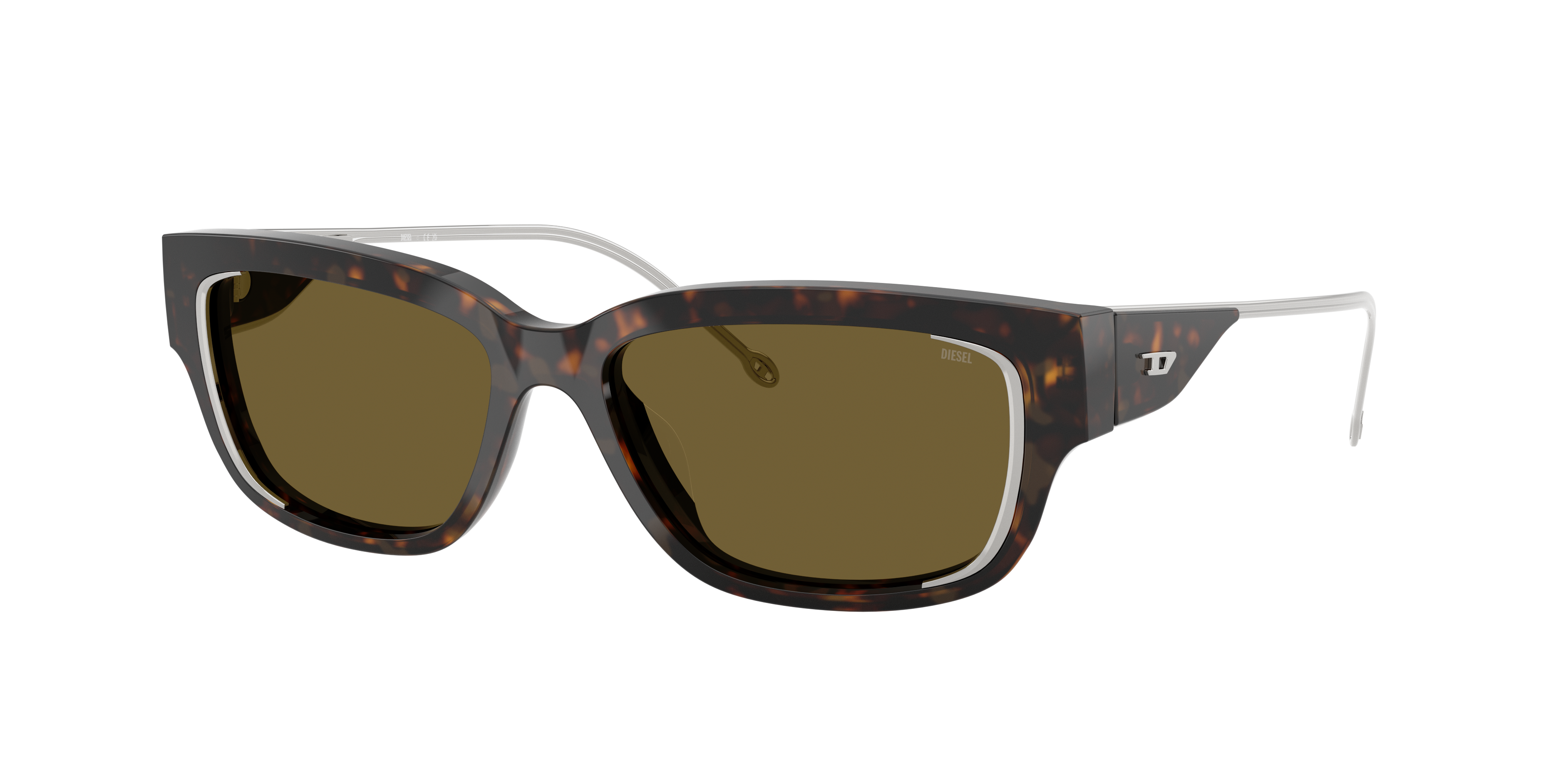 Diesel Unisex Sunglass DL2002MU -  Frame color: Shiny Dark Havana, Lens color: Brown