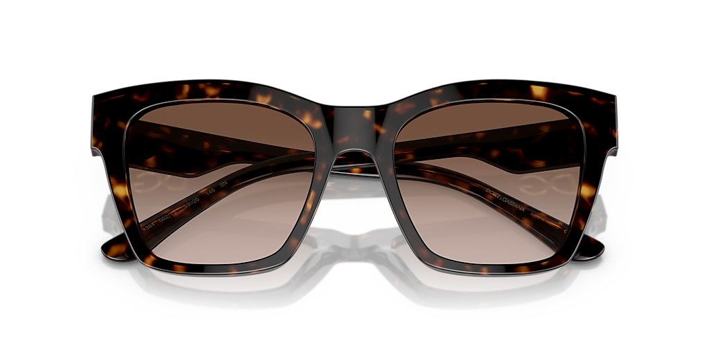DOLCE&GABBANA DG4384 Havana - Women Luxury Sunglasses, Gradient Brown Lens