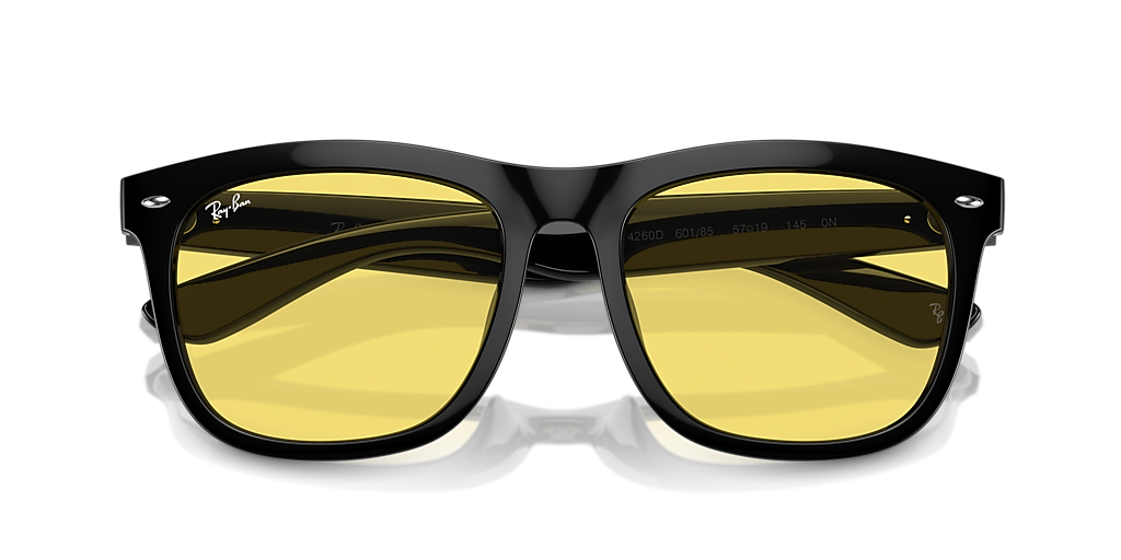 Ray-Ban Yellow Cat-Eye Sunglasses with Black Accents ray-ban yellow marble and   main image 3