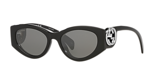 GUCCI グッチ サングラス GG0422S-001 Ruthenium Gucci GG0422S Sunglasses | FramesDirect.com