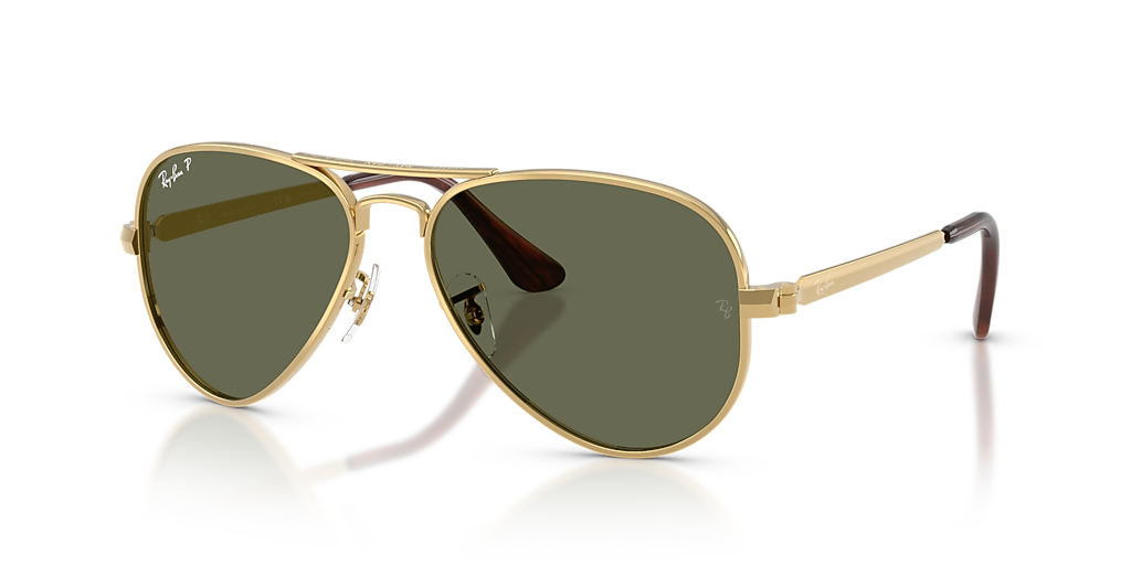 Ray-Ban Aviator サングラス ゴールド Ray-Ban AVIATOR MAX XXL (62 - 16) with Green lenses and Gold frame