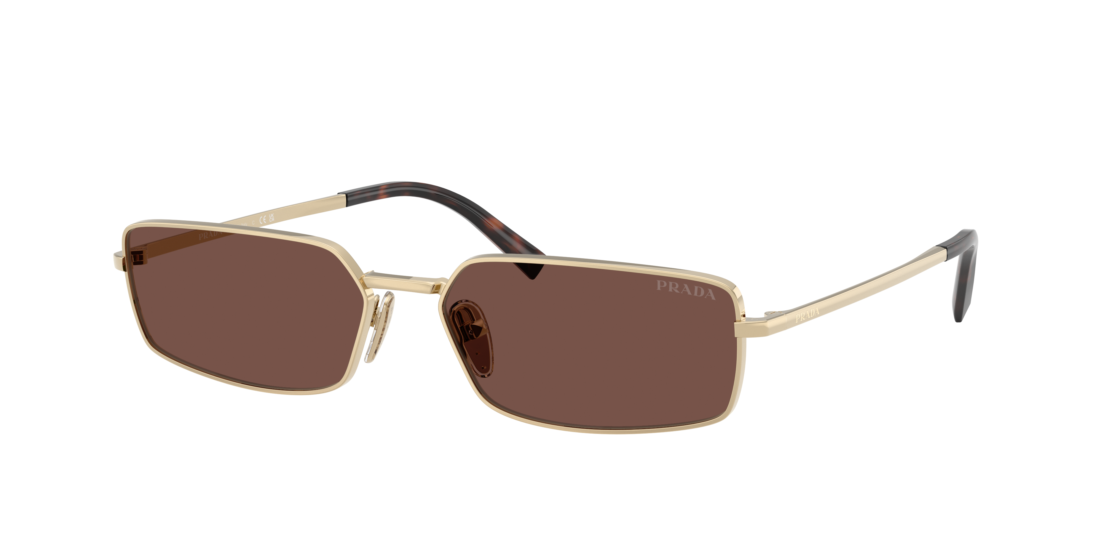 Prada PR A60S XL (59 - 16) with Brown lenses and Gold frame