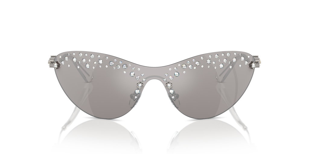 SWAROVSKI SK7023 Gunmetal - Women Sunglasses, Light Grey Mirror Silver Lens
